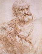 Study of an apostle LEONARDO da Vinci